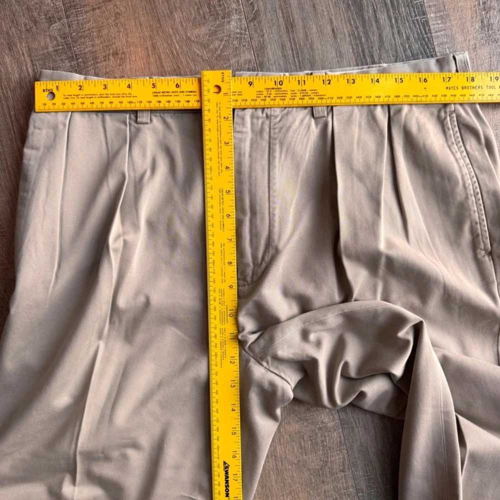 Vintage Polo Ralph Lauren Andrew Pant Khaki Tan Double Pleat Chino 36x30 Cotton